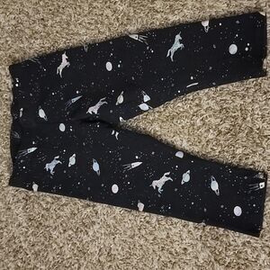 Wonder Nation Girl's Size 7-8 Leggings With Colorful Galaxy & Unicorns